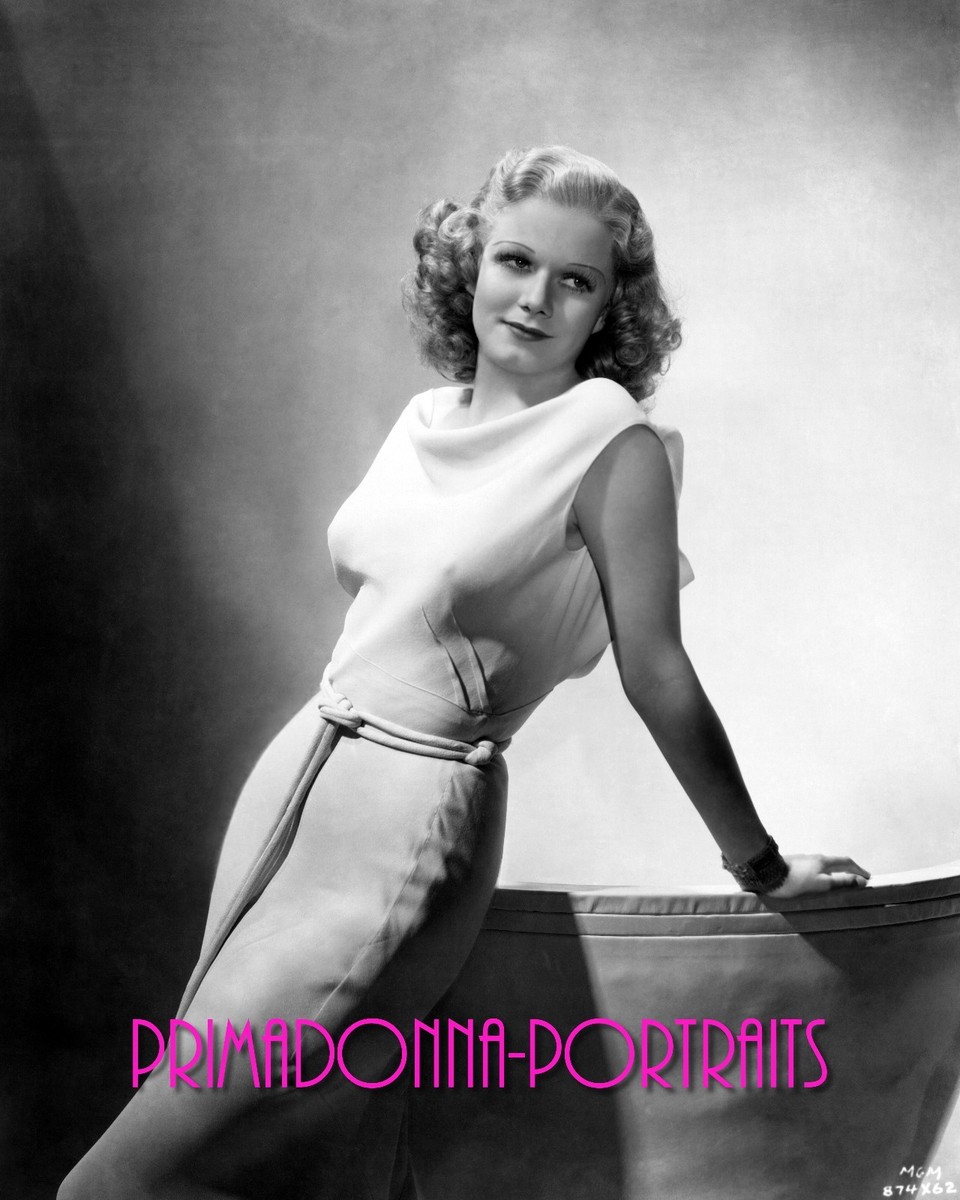 JEAN HARLOW 8X10 Lab Photo 1930s SEXY SLINKY Rare Pose Striking