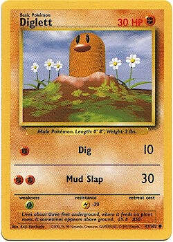 POKEMON BASE SET CARD 47/102 Diglett