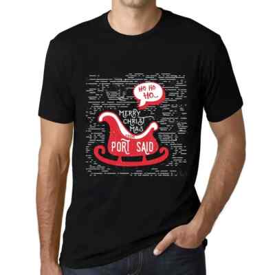 Men's Graphic T-Shirt Ho Ho Ho Merry Christmas From Port Said Eco-Friendly