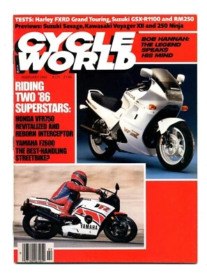CYCLE WORLD FEBRUARY 1986-YAMAHA FZ600 SUZUKI RM250 / GSXR1100 HONDA VFR750 - Image 1 of 4
