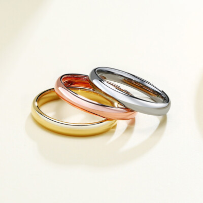 Damen Ring 3 mm Wolfram Carbid Tungsten Schmal