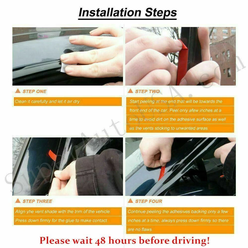 Para Chevy Tahoe GMC Yukon 2015-2021 Visera de ventana Protectores para sol/lluvia Deflector de humo Foto 3 de 4