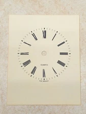SMALL Quartz Clock Replacement Dial  Plastic vinyl 3.73" x 4.71" x 0.6mm
