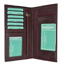Bifold Premium Leather Checkbook Cover Card ID Holder Organizer Wallet New Color