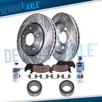 Front Drilled Rotors + Brake Pads + Wheel Bearings for 2013-2020 Honda Accord (For: More than one vehicle)
