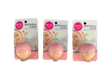 Lot of 3 EOS Evolution Of Smooth Birthday Cake Smooth Lip Balm NEW & SEALED