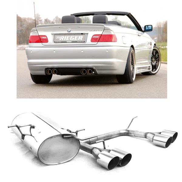 FOX Sportauspuff ESD 4x90mm für BMW 3er E46 320i-330i M3-Optik Ausgang mittig