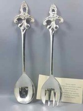 Coppia posate insalata Sheffield argento inglese "ancora"