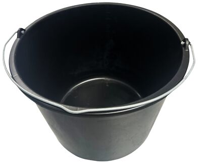 12-20 Liter Baueimer Mörteileimer Wassereimer Putzeimer Kübel Eimer Set schwarz