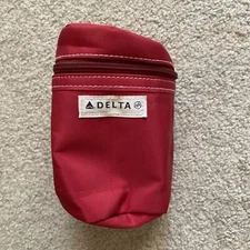 Delta Airlines Red Nylon Amenity Kit - Toiletry Bag Travel Used