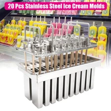 Ice Cream Stick Mold 20pcs Mold Cup Stainless Steel Popsicle Mold Commercial