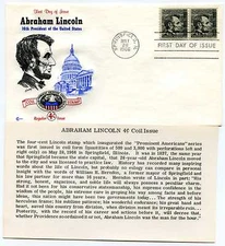 1303 4c Abraham Lincoln Coil unaddressed Cover Craft Cachets, CCC, FDC