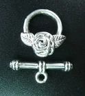 20sets Tibetan Silver ROSE toggle clasps FC26