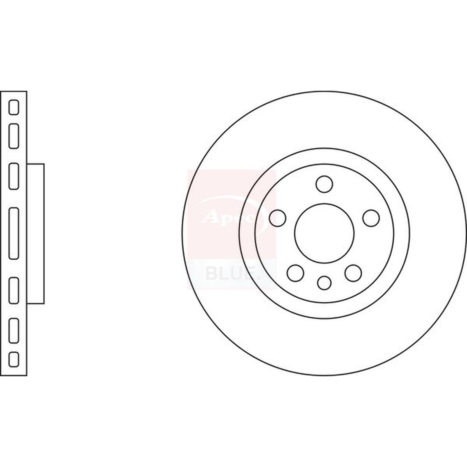 Apec Blue Vented Brake Disc - SDK6161 - Fits Front - Rigorously Tested