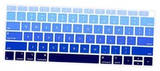 Silicone Keyboard Cover Skin for MacBook Air 13 Inch 2018 Release Ombre Blue