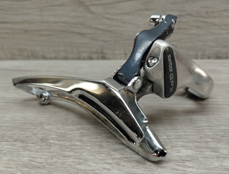 Vintage Suntour GPX Double Front Derailleur Silver 28.6 mm Clamp Bottom-Pull