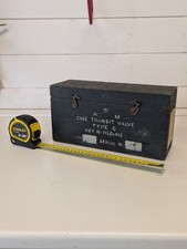 Vintage Industrial Military Wooden Box for Radio Valves with Stencils