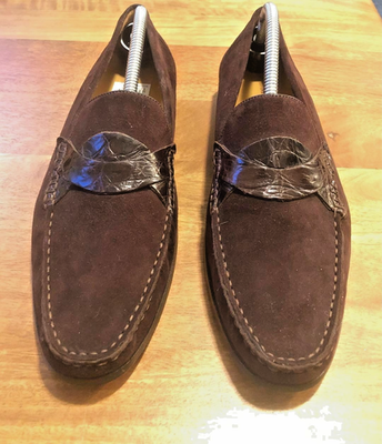 Mezlan -Kelly- Men\'s Dark Brown Suede Slip-Ons Mezlan Suede Brown Dress Shoes for Men for sale | eBay main image 3