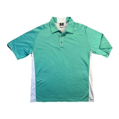 Nike Polo Shirt Mens L Green Sphere React Mesh Golf Dadcore Athleisure Stretch