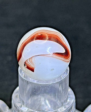 Vintage Alley Agate Oxblood Swirl Marble, Red/White, .62", Near Mint , OB23
