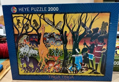 1FE 200 高品質アート作品　5セット HEYE Tinga Tinga Art From Africa 'Residents' 2000 Piece PUZZLE