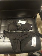 Hurley 2 Piece Black Bikini Size S Moderate Coverage New Womens