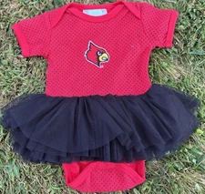 Two Feet Ahead Louisville Cardinals Bodysuit Tutu 1 Piece Baby Girl 6 Months