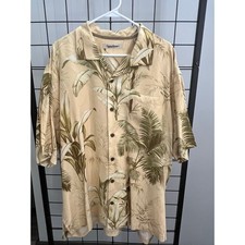 Tommy Bahama Mens XLX Silk Tropical Palm Leaf Short Sleeve Button Down Shirt