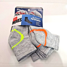 Hanes Boys' Performance Ankle Socks, X-Temp, 6-Pairs - 9-2.5 shoe size