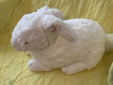 FLUFFY WHITE BUNNY PLUSH RESTING POSE 17" very soft