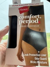 Hanes Period Protection Underwear Women  s Brief Size 10 /3XL Moderate Absorbency