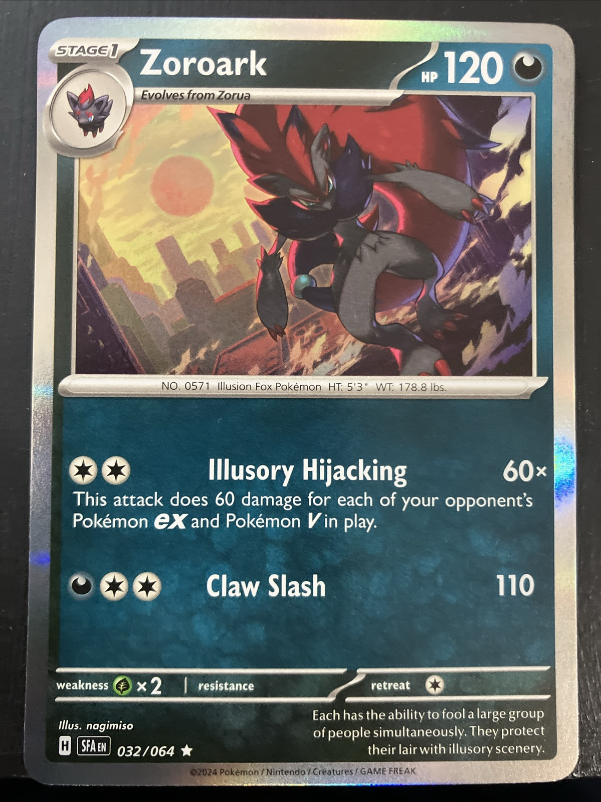Zoroark 032/064 Sv: Shrouded Fable Holo Pokemon Card Single Mint Condition