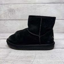 Koolaburra by UGG Toddler Kids Black Suede Leather Winter Ankle Boots Size 12