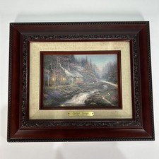 Thomas Kinkade Twilight Cottage Framed Print with COA Landscape Art 31.5x26cm