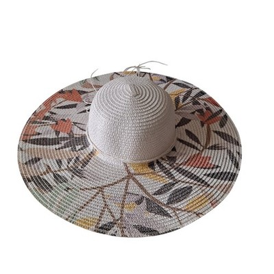 Straw Beach hat  leaf print Kailua Straw Lifeguard Hat | Straw Hat UPF 50+ | Hemlock Hat Co main image 3