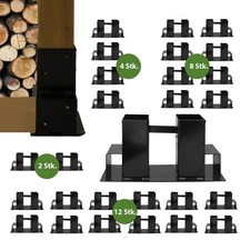 Holzstapelhilfe Brennholzhalter Kaminholzregal  lackiert schwarz 2 - 12 Stk. 