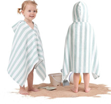 Muslin Hooded Beach Towel for Kids 1-3 Years 30" X 50" Toddler Beach Towel Ponch