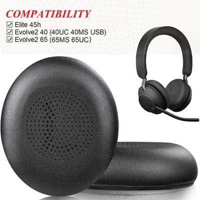 EARPADS24 1 Paar Ohrpolster für Jabra Evolve2 65(MS, UC USB)/Evolve2 40(UC, MS USB)/Elite