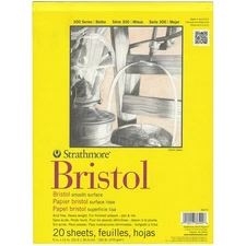 2 Pack - Strathmore Bristol Smooth Paper Pad 9"X12"-20 Sheets - 342900