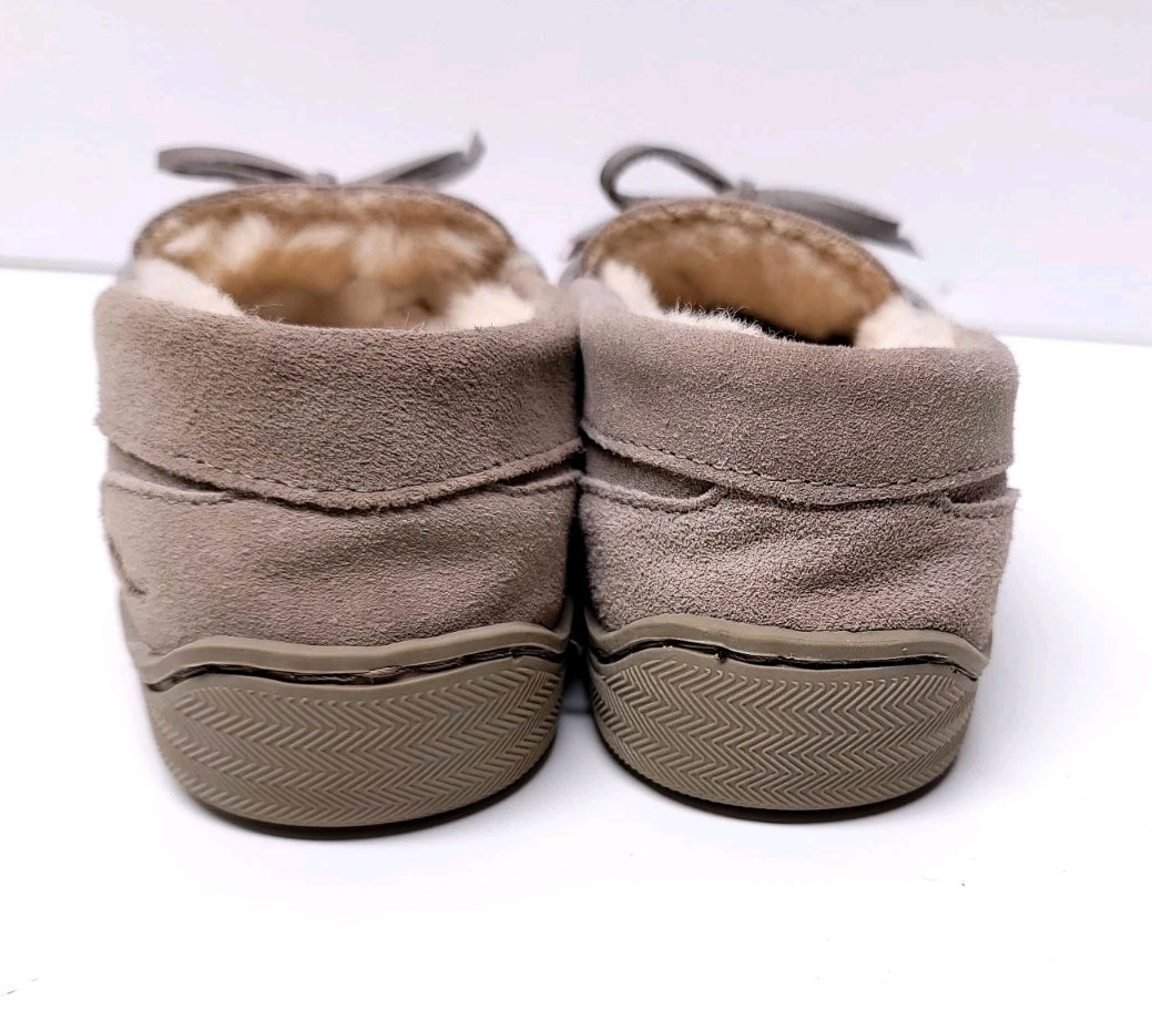 My Pillow My Slippers Taupe Gray Suede Memory Foam Gel Moccasins Women's 8 View 5
