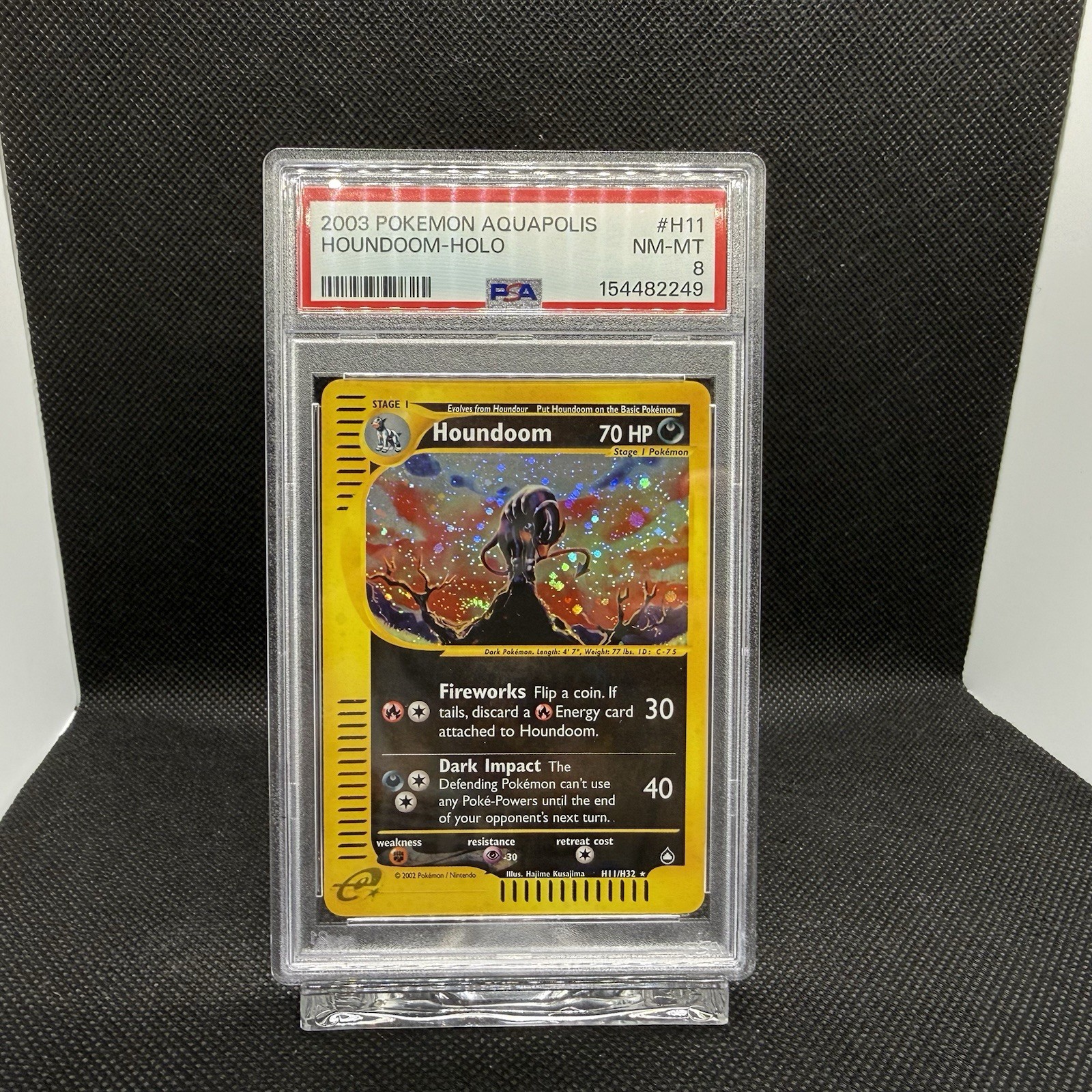 Houndoom #H11 Holo Rare 2003 Pokemon Aquapolis PSA 8