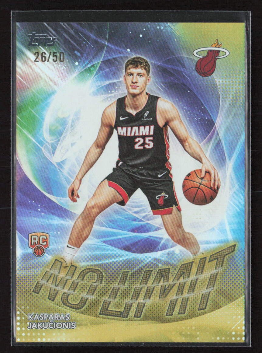 2025-26 Topps NBA Flagship #NL-20 Kasparas Jakucionis No Limit Gold /50