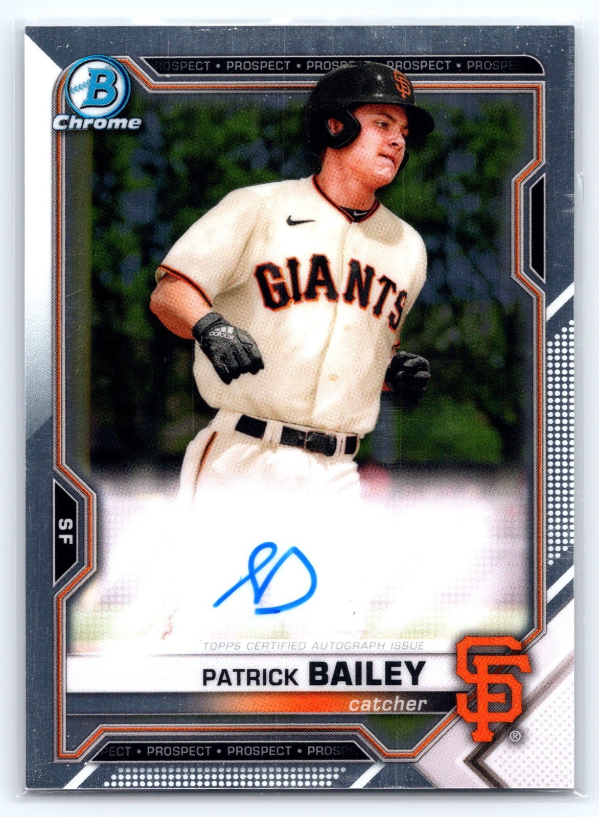 2021 Bowman Chrome Prospects Patrick Bailey #CPA-PB Auto San Francisco Giants