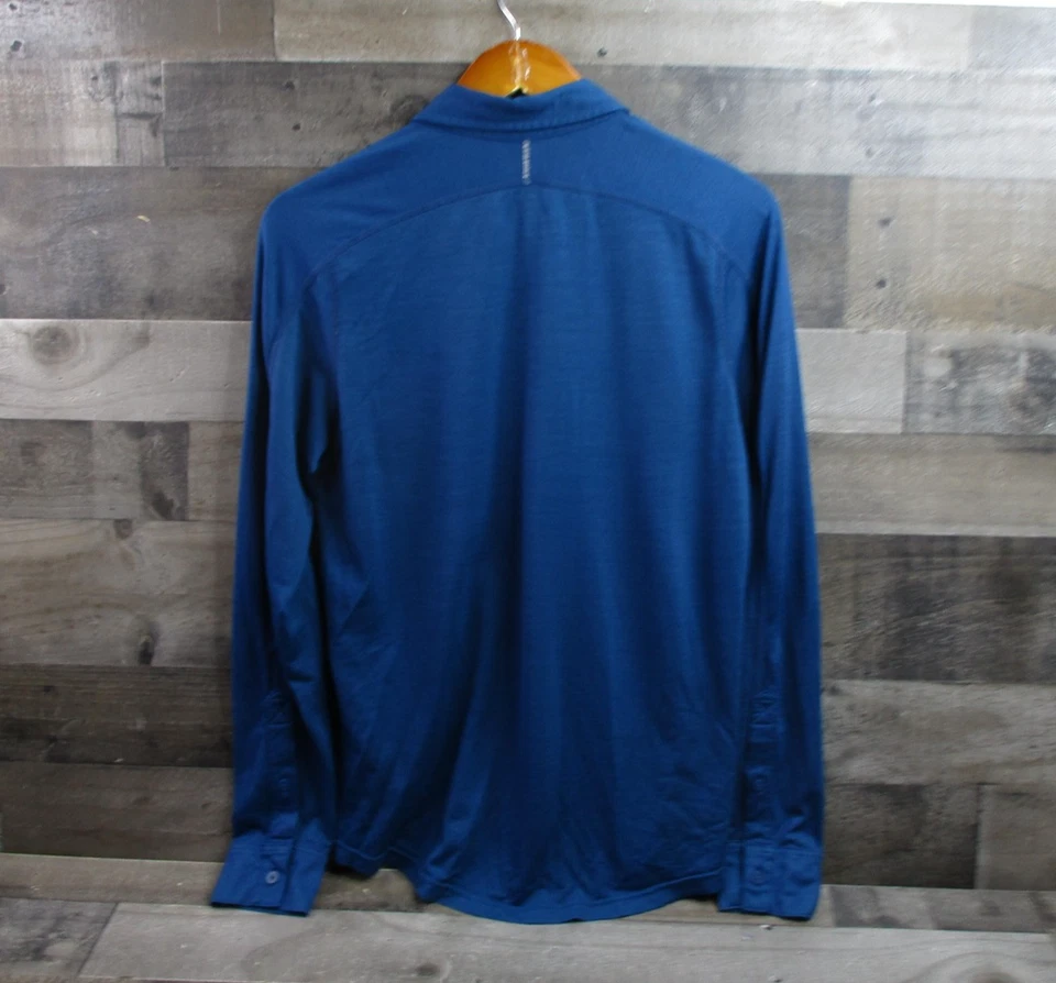 Smartwool Shirt Mens Small Blue Merino 150 Long Sleeve Button Down Performance - Image 3 of 4