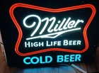 VINTAGE MILLER HIGH LIFE BEER LIGHT UP FAUX NEON SIGN CLASSIC 20 x 16 x 4