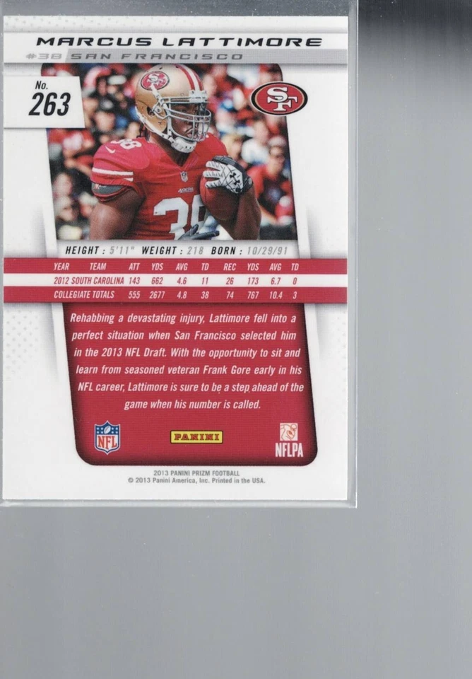 2013 Panini Prizm - Rookie Marcus Lattimore #263 (RC) - Image 2 of 2