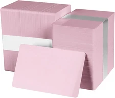 Pack of 500 Pink CR80 PVC Cards | 30 mil by easyIDea 500 ID Cards, 