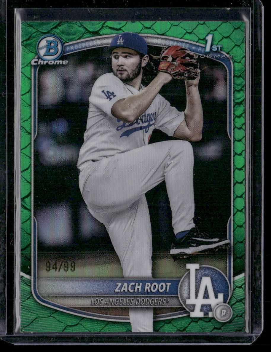 2025 Bowman Draft #BDC-22 Zach Root Chrome Green Reptilian Refractor /99