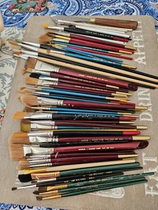 Lot Of 70 Artists Paint Brushes Liquitex Kolinsky Plus, Royal Fine Sable & Other