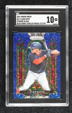 2021 Panini Prizm Stained Glass Blue Donut Circle /199 Juan Soto SGC 10 GEM b4d